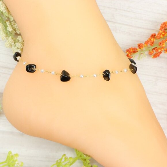 "Handmade Anklet – Elegant & Delicate Jewelry for Women | UNVRC1670 - Picture 8 of 10